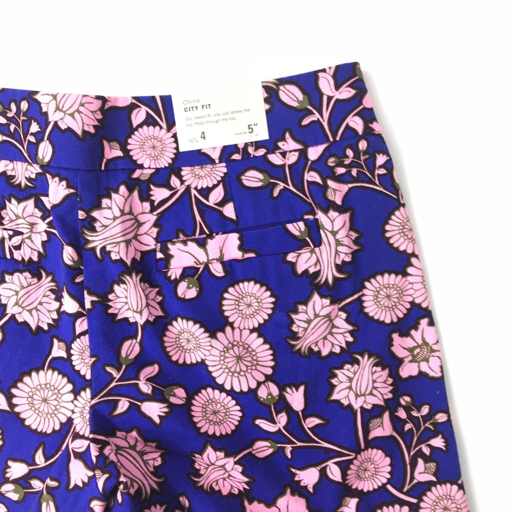 NWT J.Crew Factory Floral Print Chino City Shorts - Picture 5 of 7